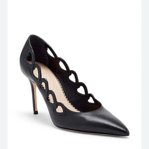 Cinq a Sept Margot Heart Black Pointed Toe Pumps 39=9
